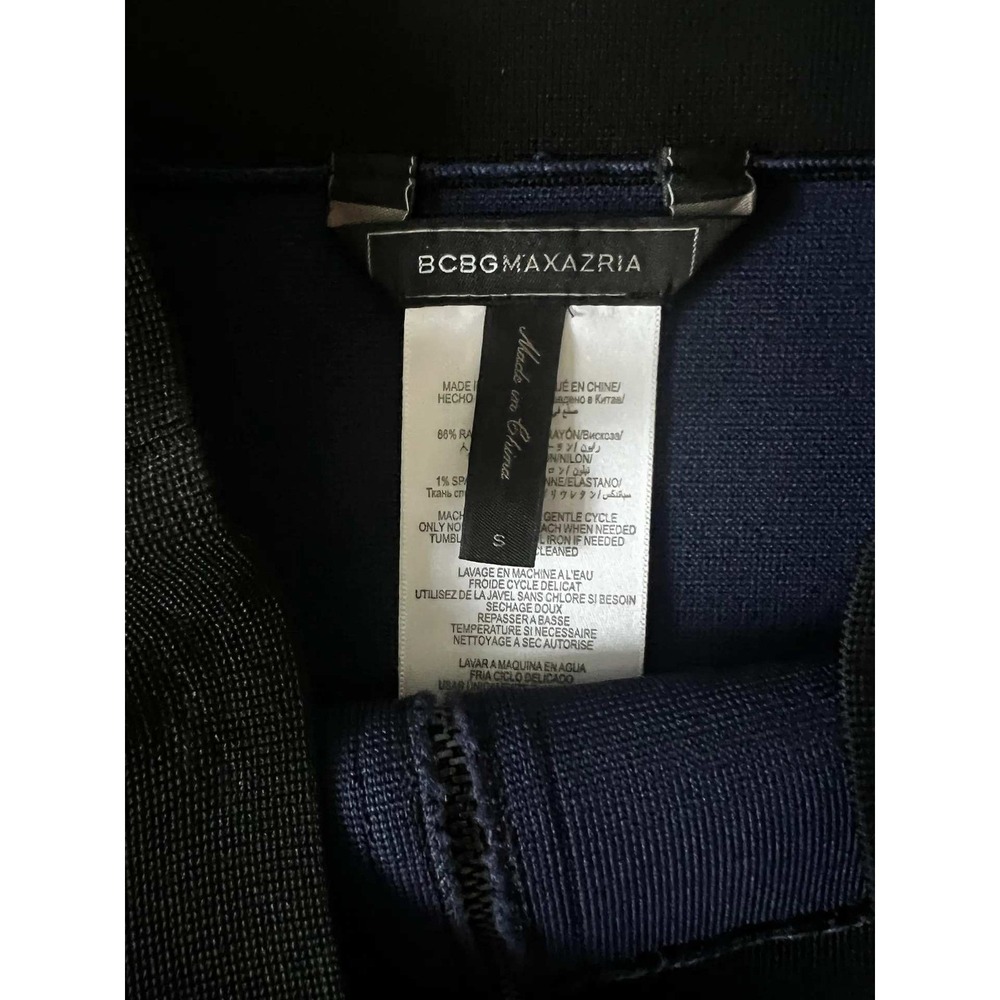 BCBGMAXAZRIA Black & Blue Striped Pencil Skirt Women's Career Elegant - Picture 6 of 6
